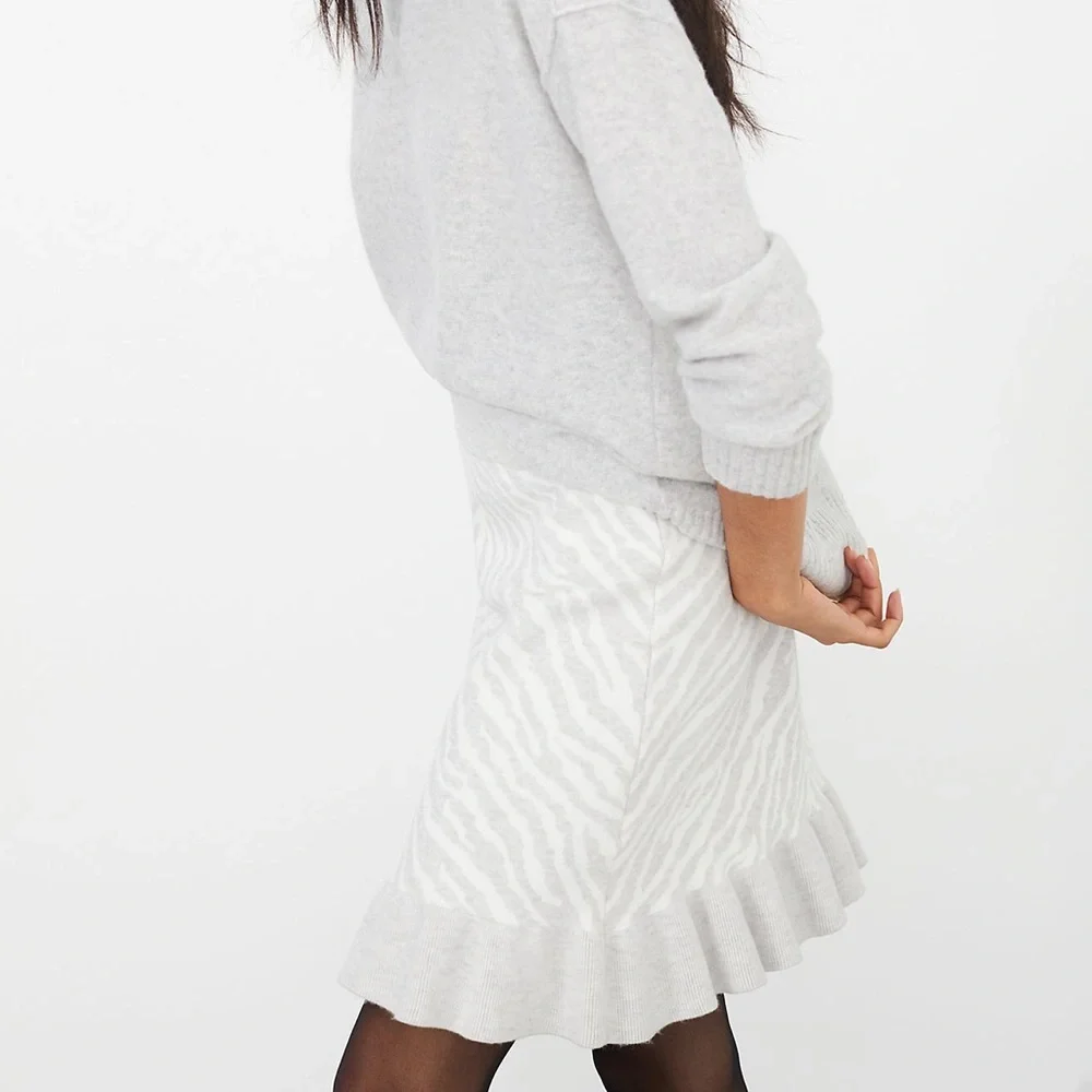 ANTHROPOLOGIE DOLAN LEFT‎ COAST ZEBRA RUFFLED KNIT SKIRT